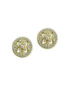 Lord & Taylor Cubic Zirconia And Goldtone Sterling Silver Stud Earrings