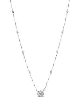Morris & David 1 Tcw Diamond And 14k White Gold Pendant Necklace