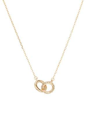 Adina Reyter 14k Yellow Gold & 0.05 Tcw White Diamond Pave Interlocking Loop Necklace