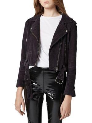 Blank Nyc Twill Faux-suede Moto Jacket