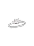 Sonatina Bridal Cushion-cut Three-stone 14k White Gold And Diamond Engagement Ring