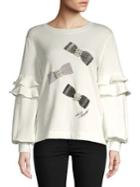 Karl Lagerfeld Paris Bow Ruffle Sweater
