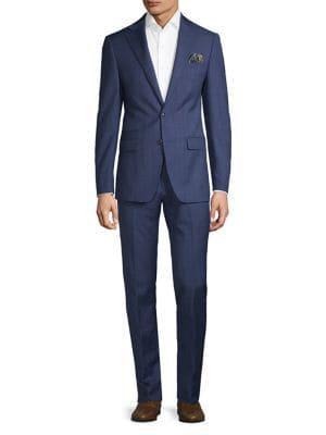 Tallia Orange Windowpane Wool-blend Suit