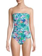 Tommy Bahama Palm Party One-piece Tube Printed Swimsuit