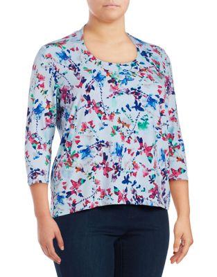 Context Plus Floral-print Three-quarter Top