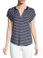 Cable & Gauge Striped Short Sleeve Top