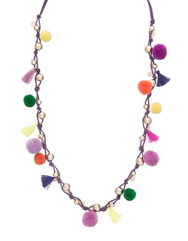 Robert Rose Tassel And Pompom Accented Necklace