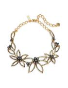 Oscar De La Renta Faux Pearl And Stone-accented Floral Statement Necklace