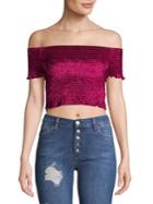 Design Lab Smocked Off-the-shoulder Top