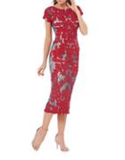 Js Collections Stitched Floral Midi Dress