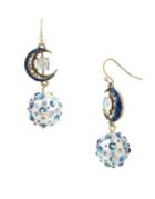 Betsey Johnson Celestial Faux Pearl And Crystal Drop Earring