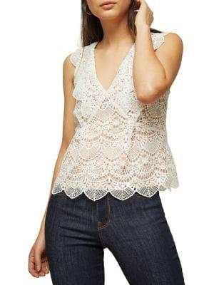 Miss Selfridge Sleeveless Lace Shell Top