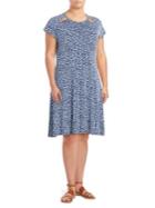 Michael Michael Kors Plus Floral Split Shoulder Fit-and-flare Dress