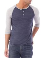 Alternative Slim-fit Eco Jersey Three-quarter Sleeve Raglan Henley