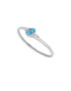 Lord & Taylor Swiss Blue Topaz, White Topaz And Sterling Silver Ring