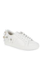 Marc Jacobs Daisy Embellished Leather Sneakers