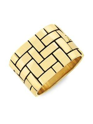 Etienne Aigner Goldtone Woven Hinge Cuff Bracelet