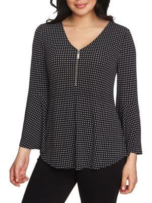 Chaus Graceful Blooms Window Box Bell-sleeve Top