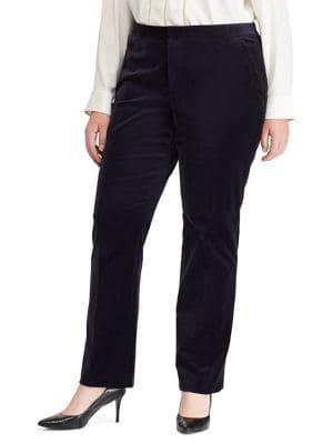 Lauren Ralph Lauren Plus Velvet Straight Pants