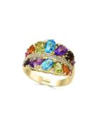 Effy Diamond, Multi-gemstone And 14k Gold Ring