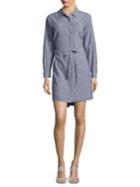 Vince Camuto Button Front Pinstriped Tunic Shirtdress