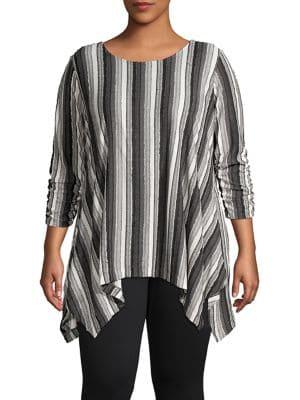 Context Plus Stripe-print Sharkbite Hem Top