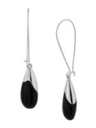 Robert Lee Morris Semi-precious Black Bead Long Drop Earrings