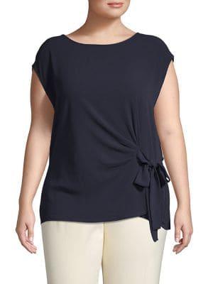 Vince Camuto Plus Self-tie Short-sleeve Top