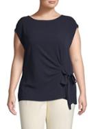 Vince Camuto Plus Self-tie Short-sleeve Top