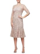 Alex Evenings Fit-and-flare Embroidered Dress