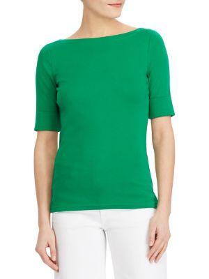 Lauren Ralph Lauren Cotton Boatneck Top