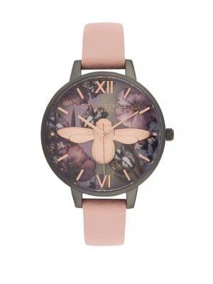 Olivia Burton Twilight Stainless Steel And Leather-strap Watch
