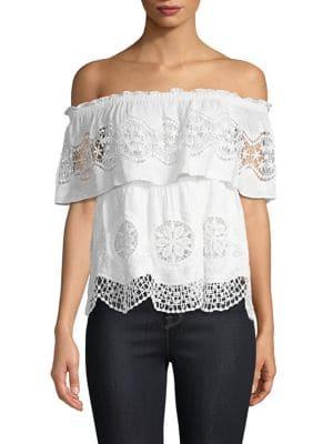 Bcbgmaxazria Eyelet Off-shoulder Top