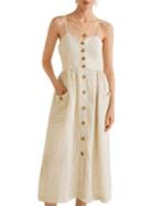 Mango Emilia Linen Midi Dress