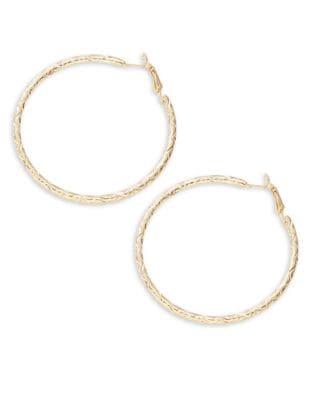 Design Lab Textured And Hinged Hoop Earrings