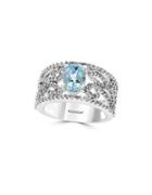 Effy Aquarius Diamond, Aquamarine & 14k White Gold Ring