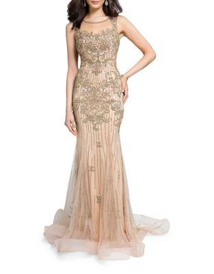 Glamour By Terani Couture Lace Mermaid Gown