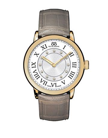 88 Rue Du Rhone Ladies' Double 8 Origin Diamond Watch With Grey Leather Strap