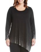 Karen Kane Plus Asymmetric Metallic Jersey Top