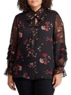 Lauren Ralph Lauren Plus Plus Floral Georgette Blouse