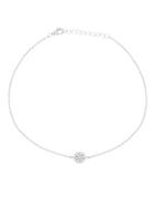 Lord & Taylor Cubic Zirconia, 18k White Gold And Sterling Silver Disc Charm Anklet