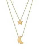 Lord & Taylor 14k Yellow Gold Star And Moon Necklace