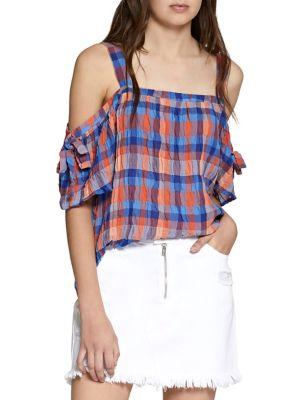 Sanctuary Dawn Printed Cold-sleeve Blouse