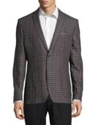 Tallia Orange Checkered Linen Jacket