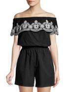 Dorothy Perkins Off-the-shoulder Embroidered Romper