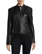Donna Karan Leather Moto Jacket