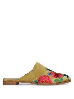 Kenneth Cole New York Roxanne Floral-embroidered Mules