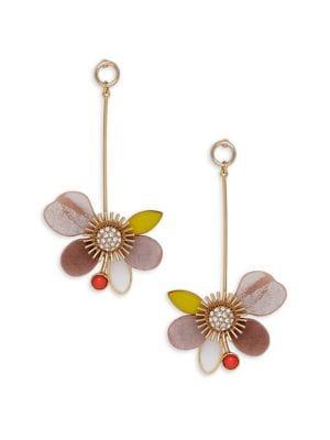 Design Lab Crystal Flower Drop Earrings