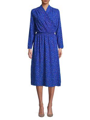 Vero Moda Printed Long-sleeve Midi Dress