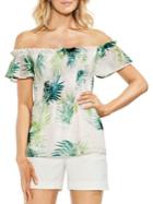 Vince Camuto Topic Heat Tropical-print Blouse